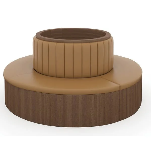 Circular Restaurant Bench with Raised Central Backrest