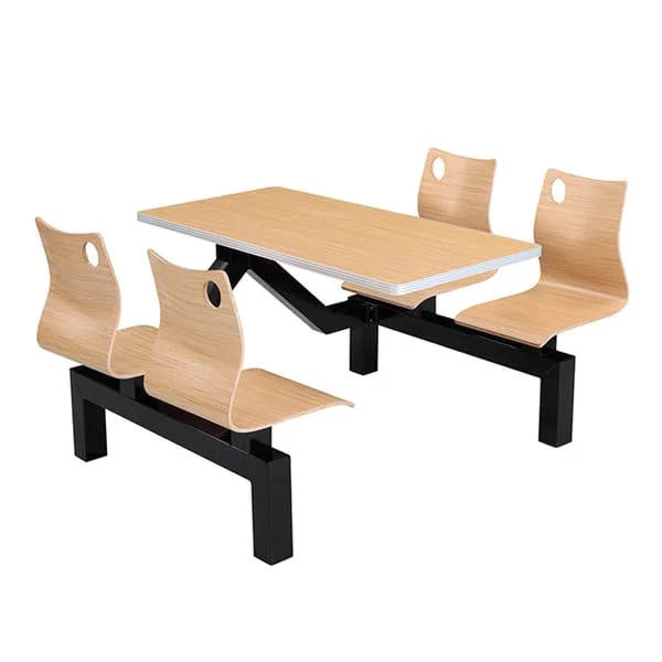 Cafeteria Table and Chair Set with Cutout Backs