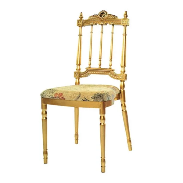 Gold-Tone Crown-Back Banquet Chair