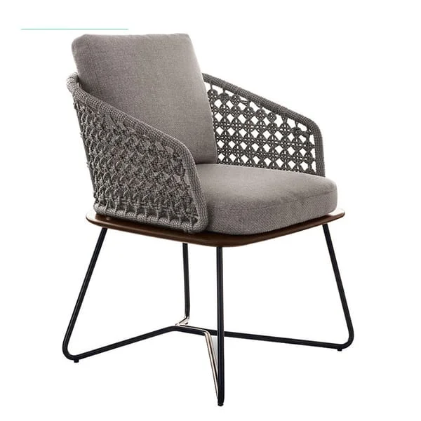 Cushioned Patio Armchair with Sled Base