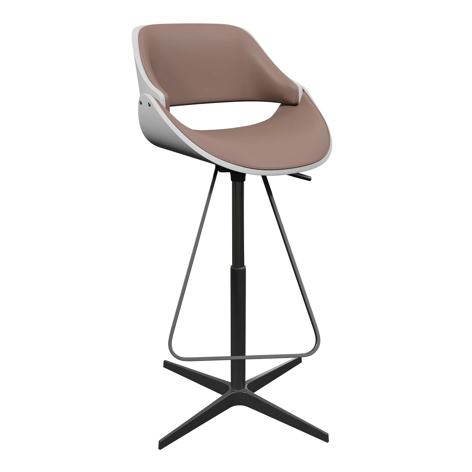Cutout Back Upholstered Counter Stool