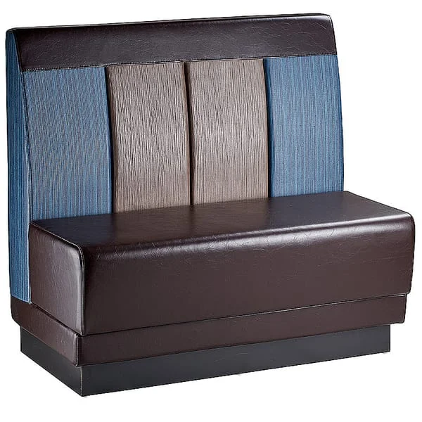 Dark Café Booth with Blue and Grey Back Panels
