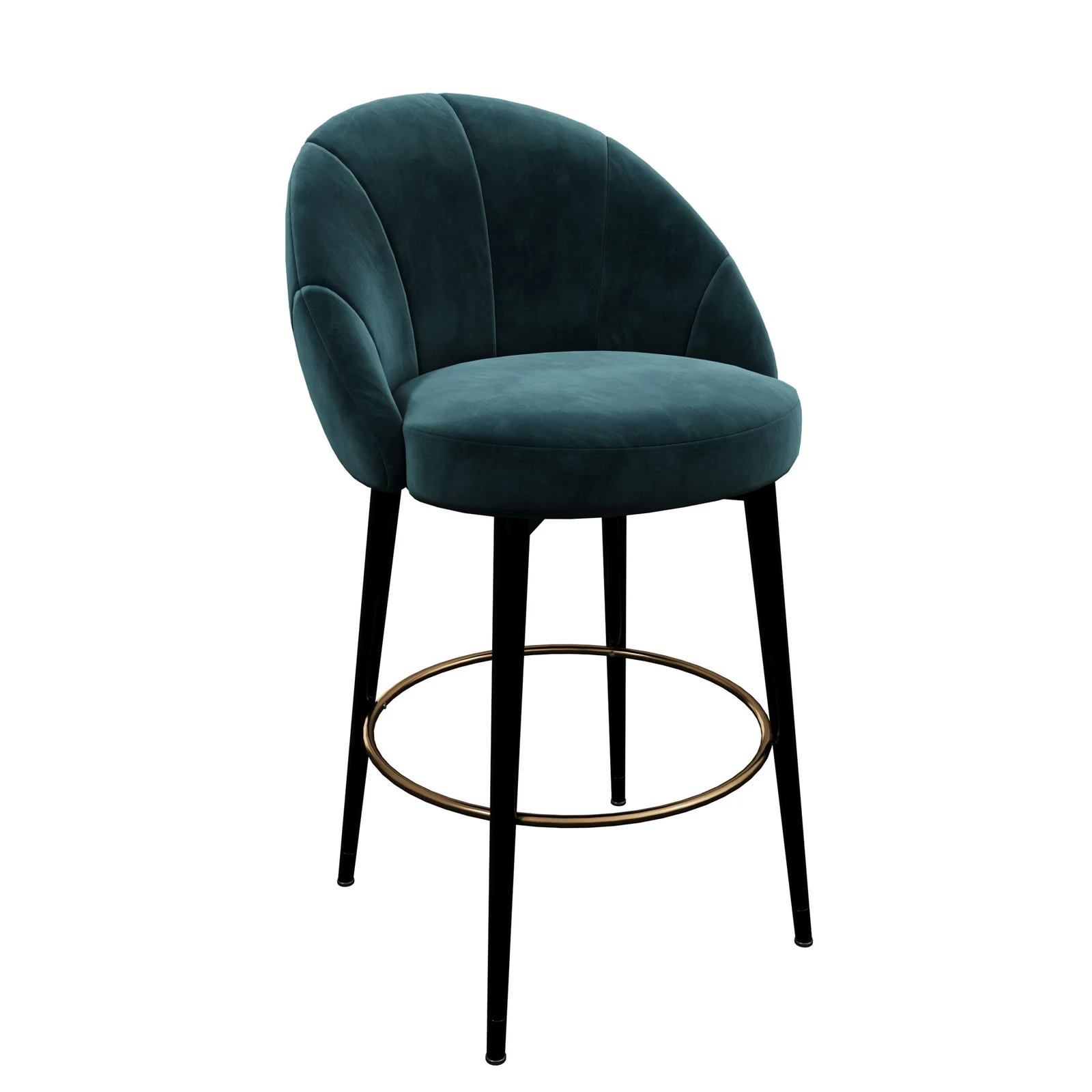 Dark Green Velvet Bar Stool