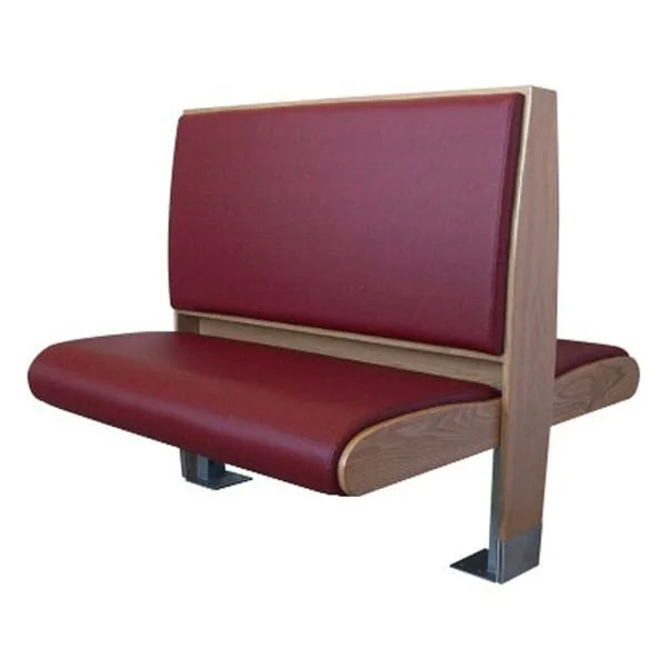 Double-Sided Red Restaurant Booth with Floor Plates