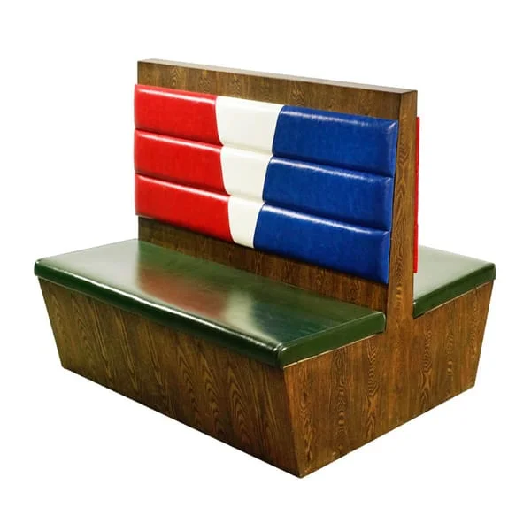 Double-Sided Restaurant Booth with Color-Block Back