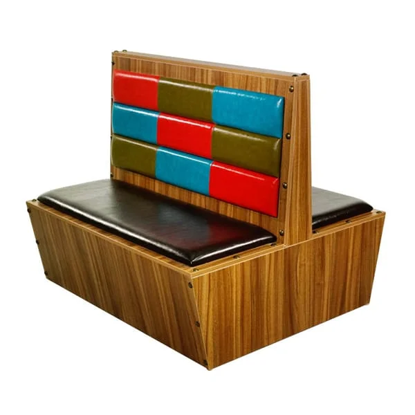 Double-Sided Restaurant Booth with Multicolor Panels