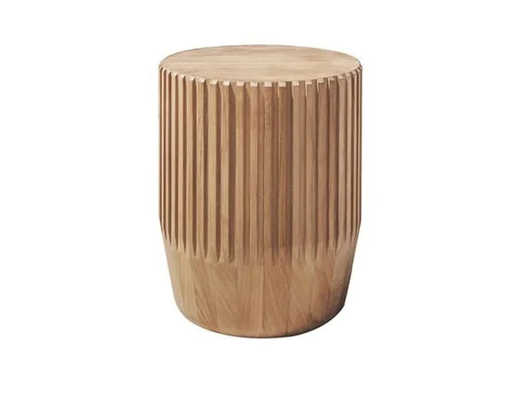Fluted Drum Side Table for Patio Lounges
