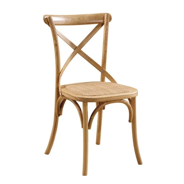 Cross-Back Bistro Chair with Round Seat
