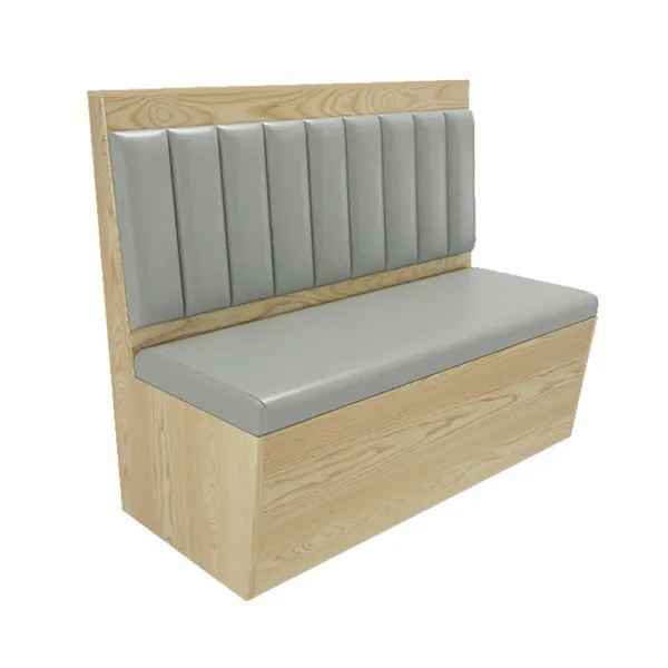 Framed Grey Vertical-Channel Restaurant Booth