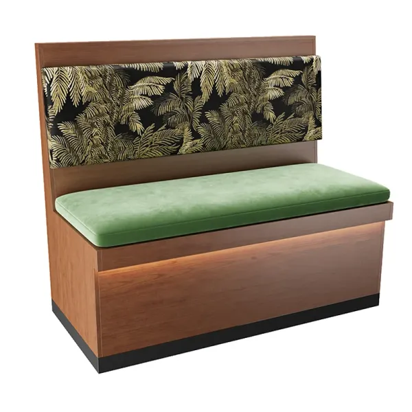 Green-Seat Restaurant Booth with Botanical Back Panel