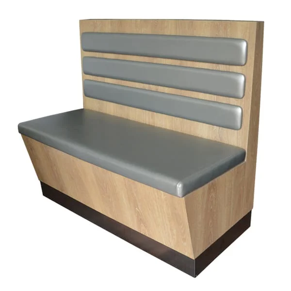 Grey Padded-Slat Restaurant Booth