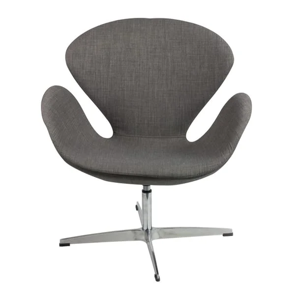 Grey Petal-Back Lounge Chair with Star Base
