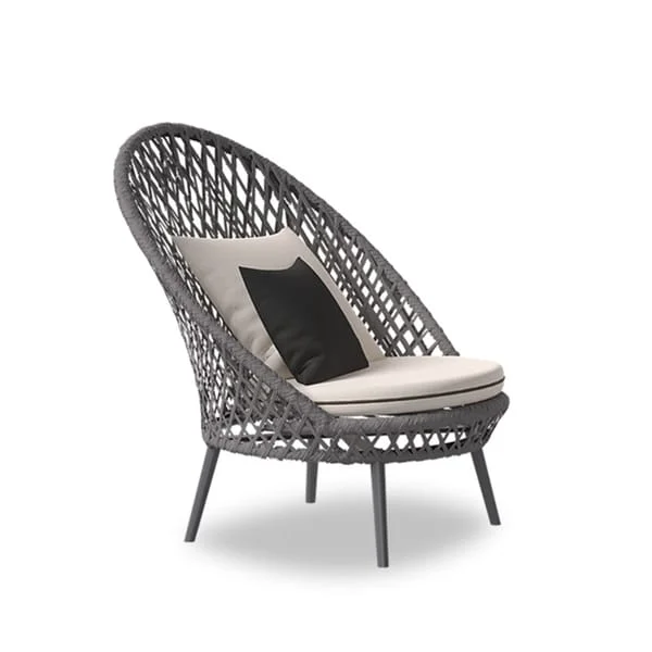 High-Back Woven Outdoor Lounge Chair