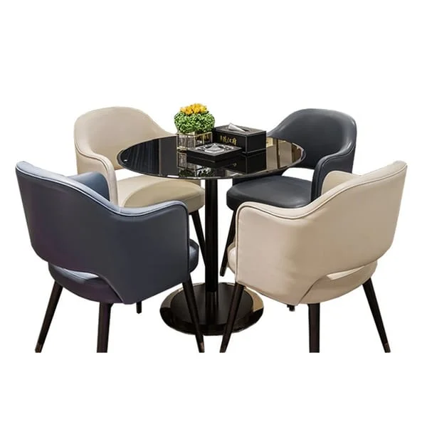 Round Bistro Dining Set with Two-Tone Tub Chairs