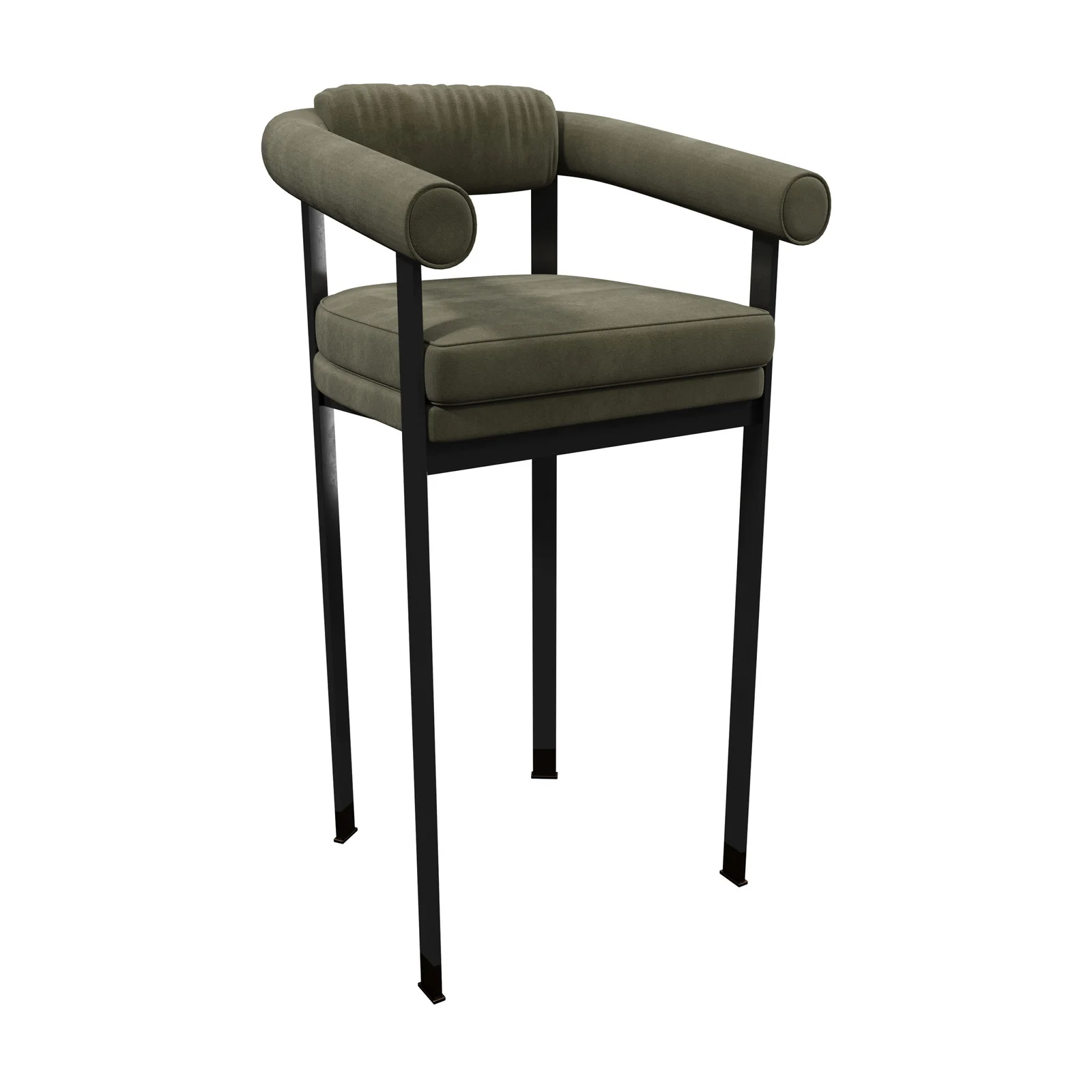 Industrial Armrest Metal Counter Stool