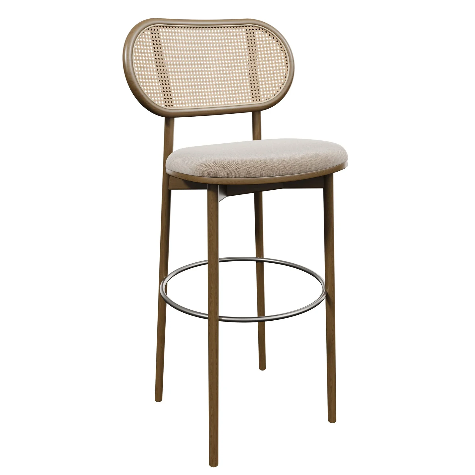 Light Frame Cane Back Bar Stool