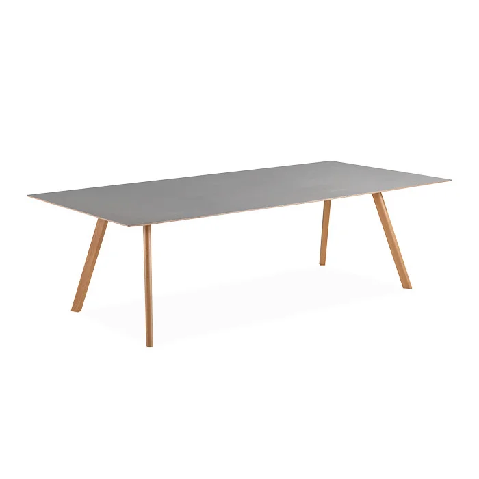 Long Grey-Top Dining Table with Light Angled Legs