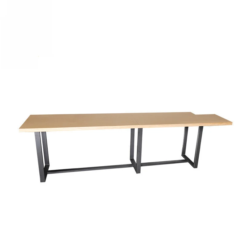 Long Rectangular Dining Table with Linked Loop Bases