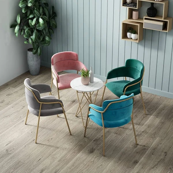 Loop-Frame Café Armchairs with Round Table