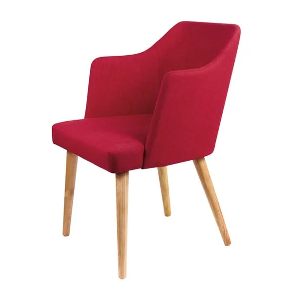Red High-Back Upholstered Dining Armchair