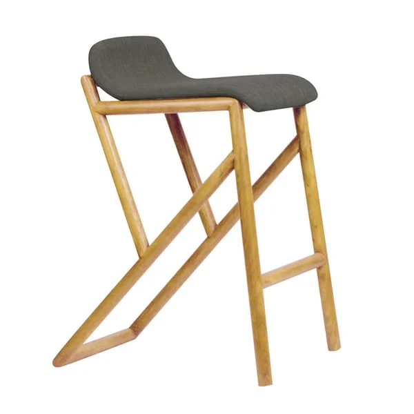 Low-Back Bar Stool with Diagonal Frame Supports