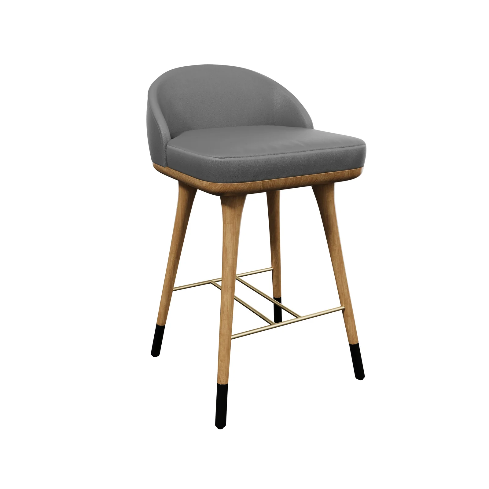 Low-Profile Curved Back Counter Stool