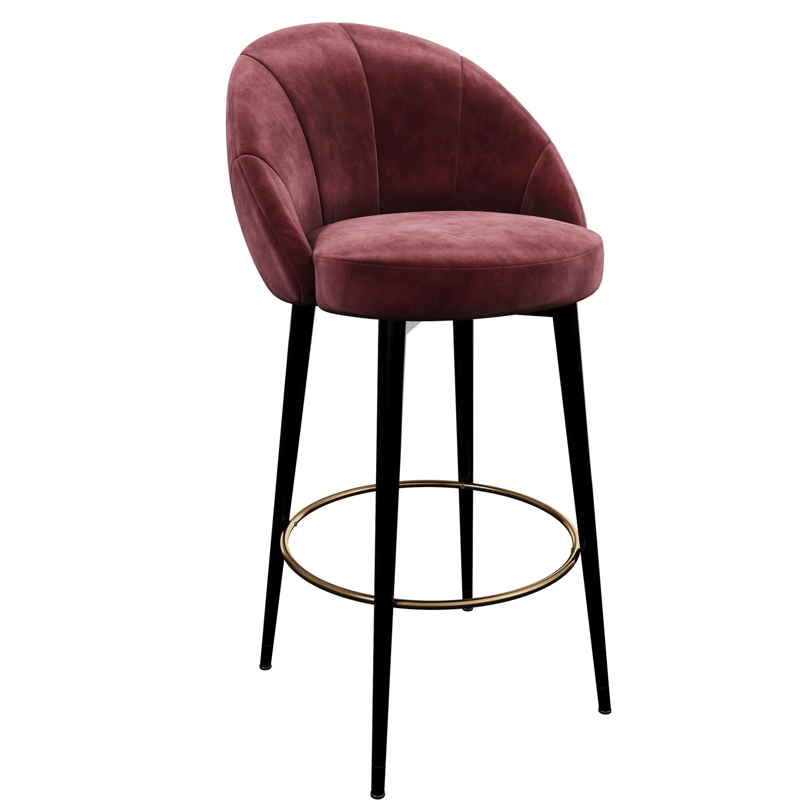 Luxury Gold Ring Velvet Bar Stool