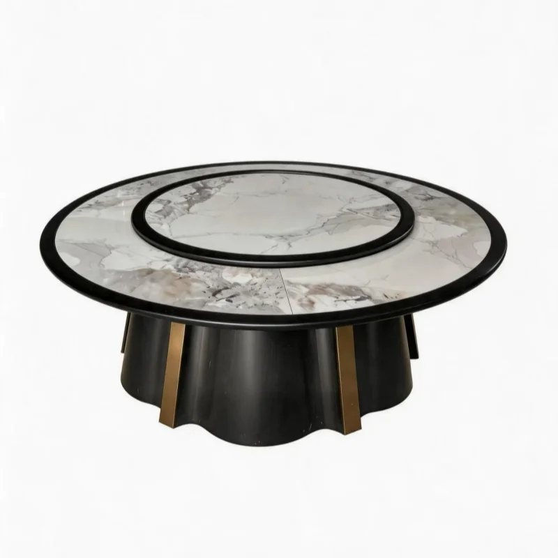 Luxury Marble Dining Table with Lazy Susan