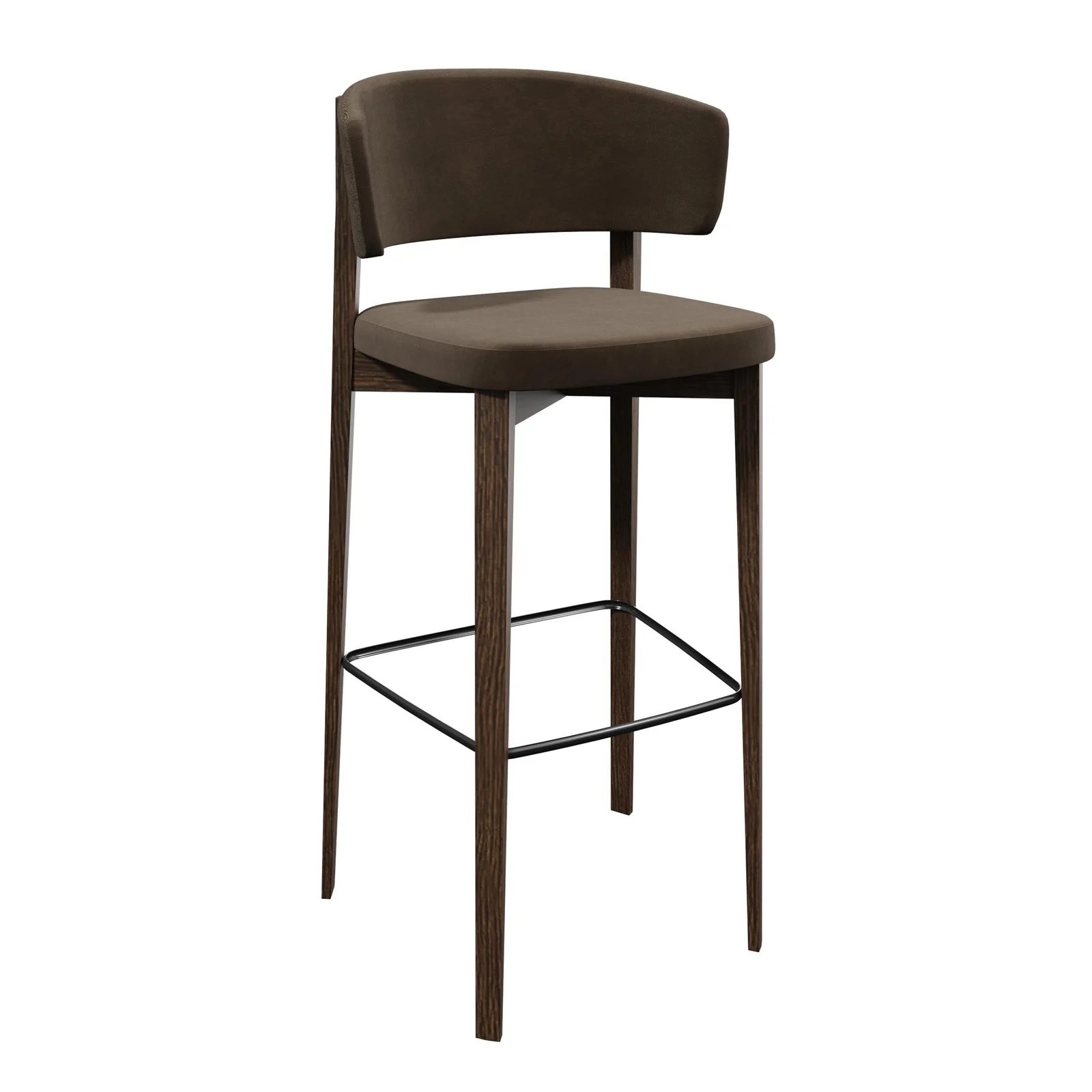 Mid-Century Modern Metal Leg Bar Stool