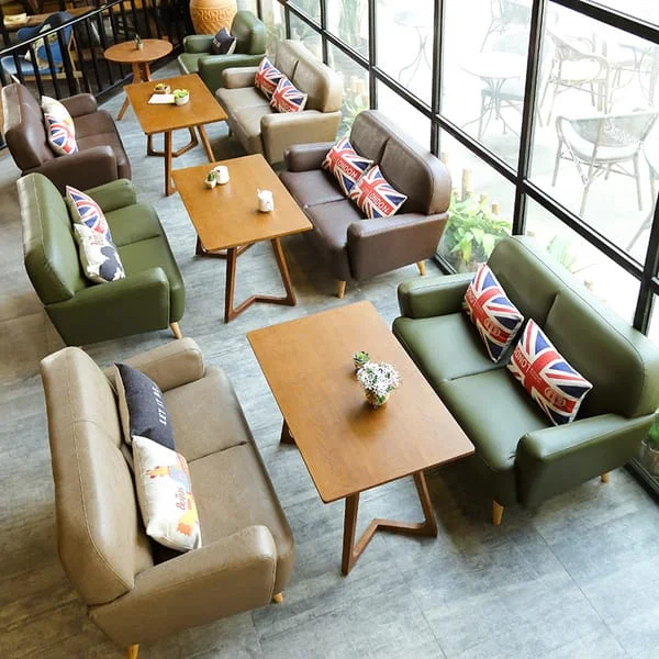 Mixed-Color Lounge Sofas for Café Dining