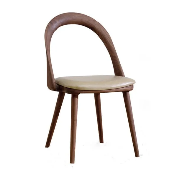 Arched Open-Back Dining Chair with Cream Seat