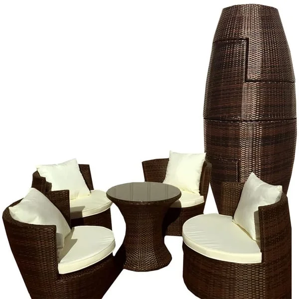 Nesting Patio Lounge Chair and Round Table Set