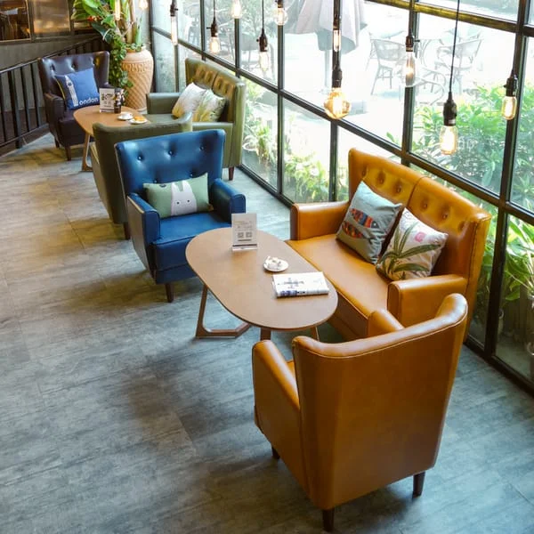 Mustard Wingback Café Sofa Seating