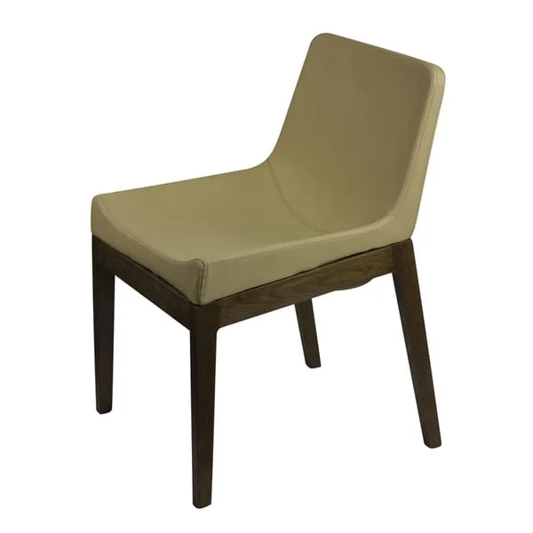 Olive Upholstered Dining Chair with Dark Legs
