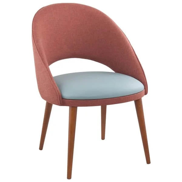 Open-Back Restaurant Dining Chair with Two-Tone Upholstery