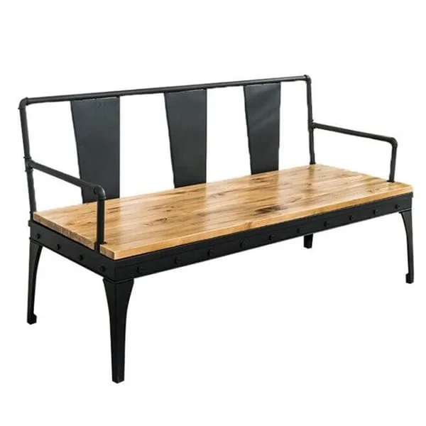 Open-Frame Restaurant Bench with Panel Back