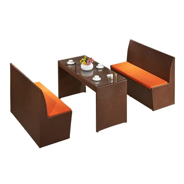 Outdoor Booth Bench and Dining Table Set