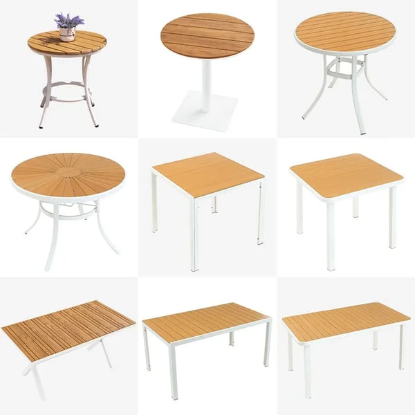 Light-Frame Slatted Patio Tables