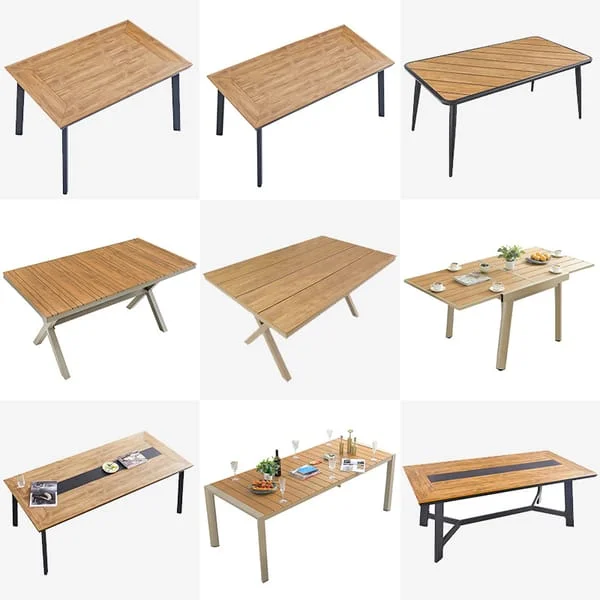 Slatted Rectangular Terrace Dining Tables