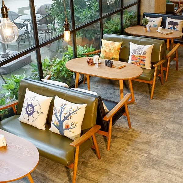 Oval Café Table with Cushioned Bench and Chairs