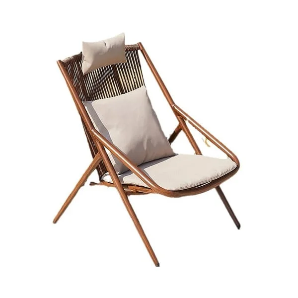 Reclined Open-Frame Patio Chair with Cushions