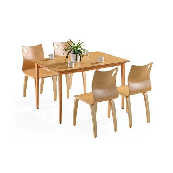 Rectangular Cafeteria Table and Shell Chair Set