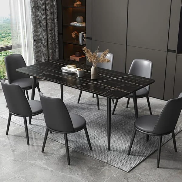 Rectangular Restaurant Table and Chair Set with Slim Frames