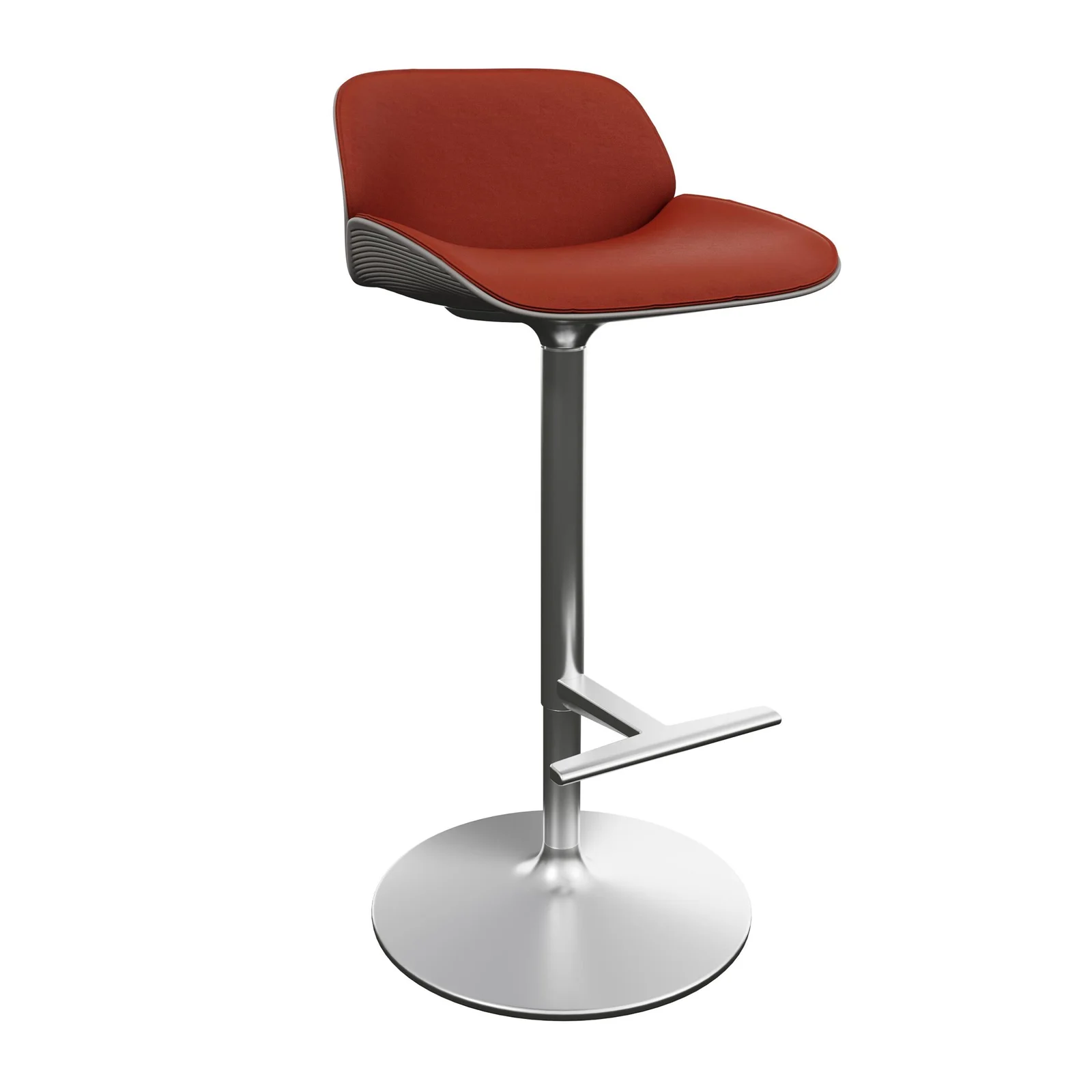 Red Faux Leather Swivel Bar Stool