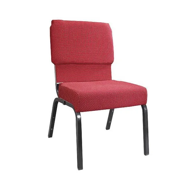 Red Upholstered Banquet Chair with Separate Back Cushion