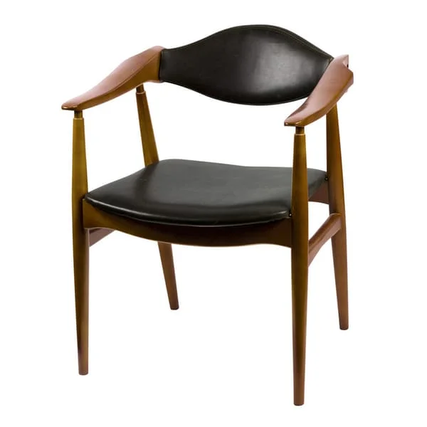 Restaurant Armchair with Black Contoured Backrest
