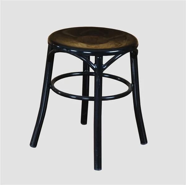Round Backless Bar Stool with Ring Footrest