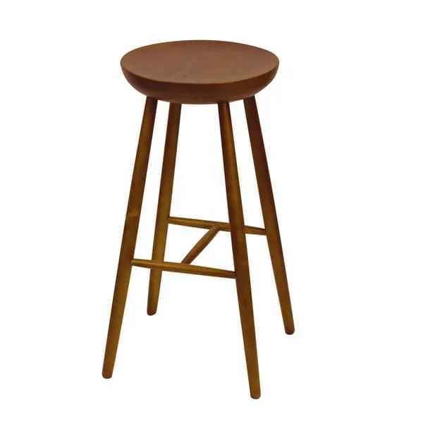 Round Backless Bar Stool with Splayed Legs