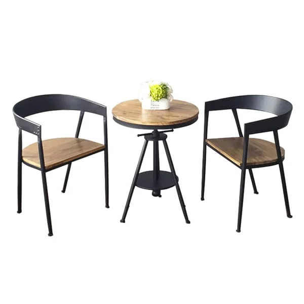 Round Bistro Table and Wraparound Chair Set