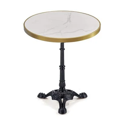 Round Bistro Table with Decorative Pedestal Base